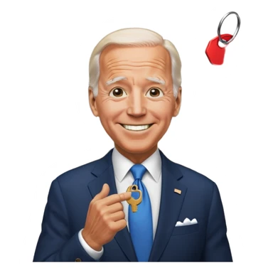 Joe Biden with keys to a new house sticker