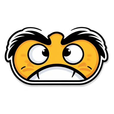 Disgusted face with lashes sticker