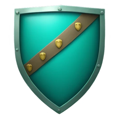 Shield with a teal heart on it sticker