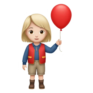 Child + balloon, Park Visitor, with park background, cicrle style frame. sticker