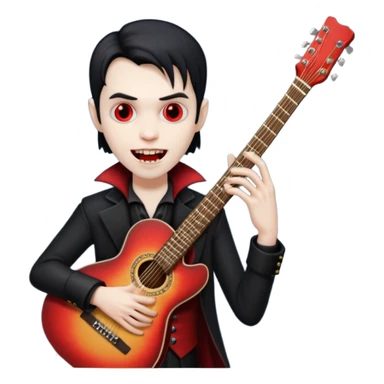 vampire holding a guitar sticker
