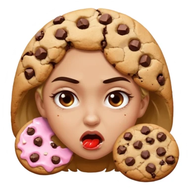 Angry gurls that’s eating a lot of cookies sticker