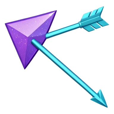 flecha para esquerda glitter roxo e ciano sticker