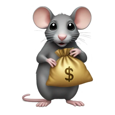 rat with money bag sticker