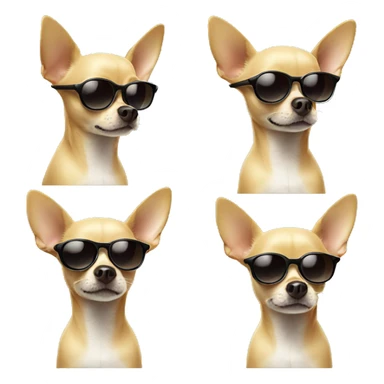 Chihuahua dog with sunglasses  sticker
