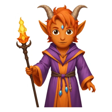 wizard thiefling with orange skin sticker
