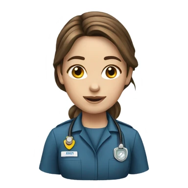 Paramedic female brown hair sticker