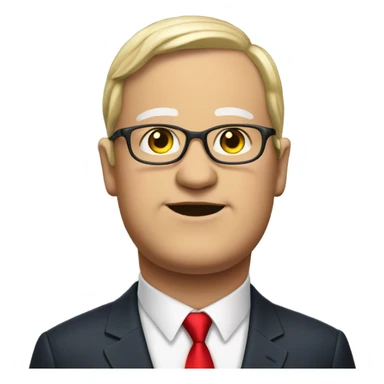 Fat politician with red tie sticker