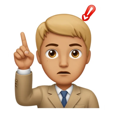 Annoyed face pointing finger up sticker