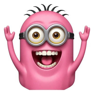 A pink screaming minion sticker