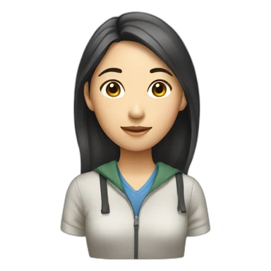 Female asian student sticker