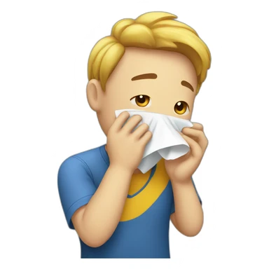 person wipes sweat from their face sticker