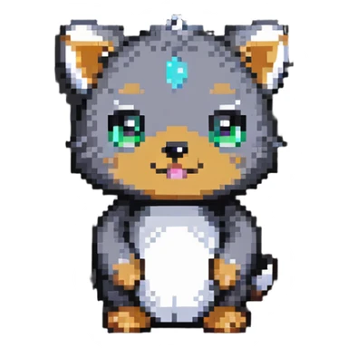 cute animal mascot representing Blakeleigh in pixel art style sticker