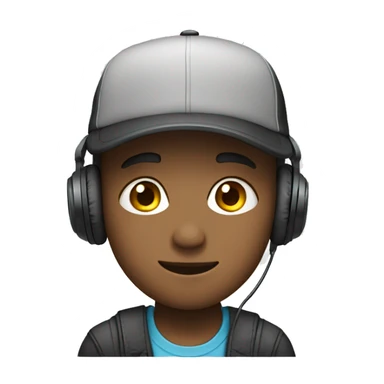 A boy wearing cap and headphones  sticker