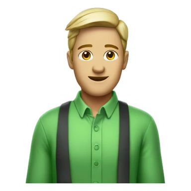 Really kind looking restaurant person with green shirt sticker