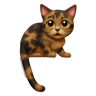 Tortoiseshell cat climbing a wall sticker