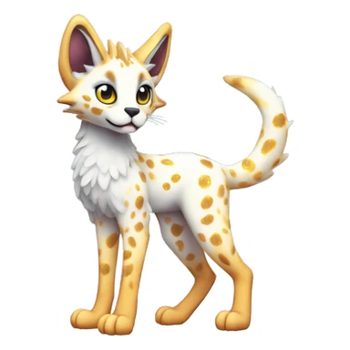 Cute Kawaii Epic Ethereal Sparkly Colorful Sergal-Serval-Vernid full body sticker