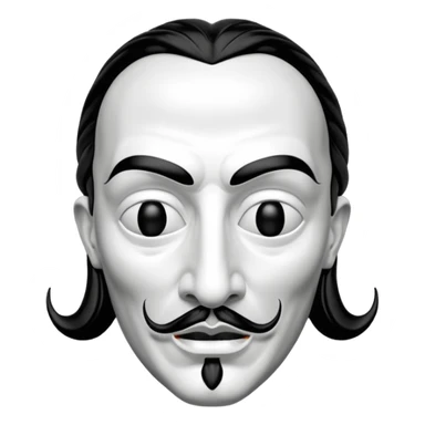 Money Heist, Dali mask (black-white), realistic sticker