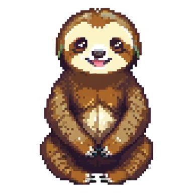 sloth sitting and smiling sticker