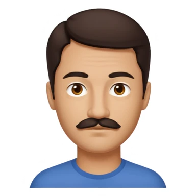 Marcus Patrick (b.1974) with dark brown hair and thin mustache sticker