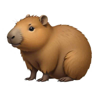 cinematic-capybara-realistic-full-body-on-all-fours-emoji,-plump-and-relaxed-body-soaking-in-the-warm-sun,-short-brown-fur-slightly-ruffled,-head-tilted-dramatically,-calm-expressive-eyes-exuding-serene-wisdom,-simplified-yet-realistic sticker