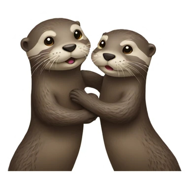 two otters holding hands sticker
