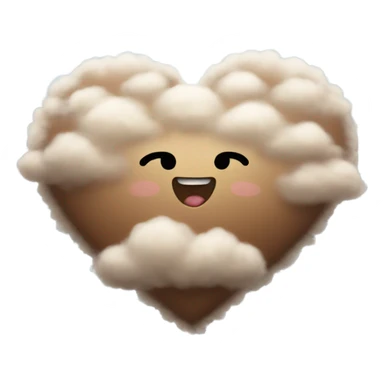 brown heart cloud sticker