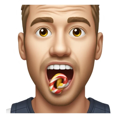 man licking a candy with his tongue sticker