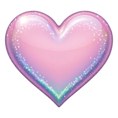 glitter heart with pastel pink sparkles sticker
