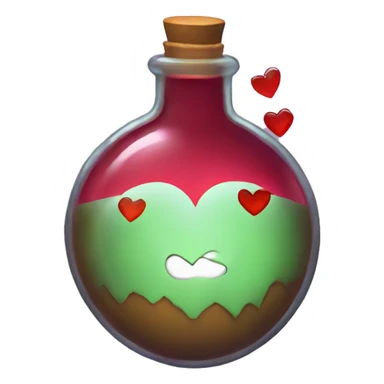 a potion with a fixed broken heart on it sticker