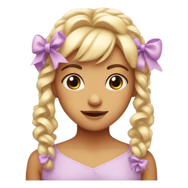 Cute face with bows sticker