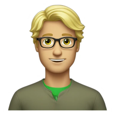 blond man with glasses green eyes sticker
