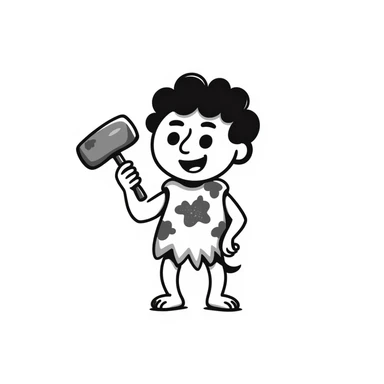 Caveman emoji in animal skin sticker