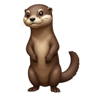 cinematic-noble [otter]-realistic-full-body-standing-emoji,-tail-tucked-close,-head-tilted-dramatically,-sleek-[brown]-fur,-simplified-yet-realistic-focused-features,-highly-detailed,-glowing-with-an-almost-sarcastic-glow  expressive eyes sticker