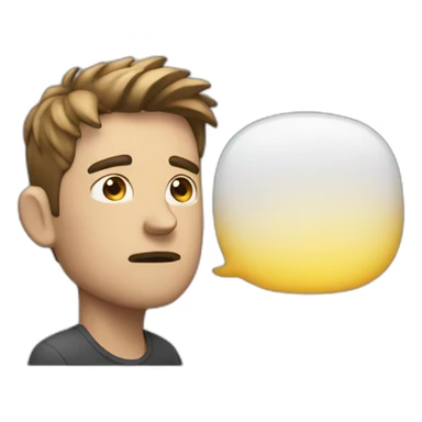 guy thinking with thought buble sticker