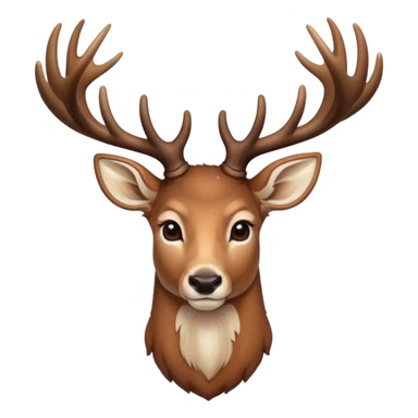 Cinematic Noble Deer Portrait Emoji, Poised and regal, with a graceful, slender build and a dappled coat of warm browns and creams, elegant antlers crowning its head, deep-set soulful gentle eyes, Simplified yet sharp and sophisticated features, highly detailed, glowing with a soft, dignified glow, high shine, intelligent and serene, stylized with an air of forest majesty, focused and attentive, soft glowing outline, capturing the essence of a watchful woodland guardian, so majestic it feels as though it could gracefully leap out of the screen with effortless authority! sticker