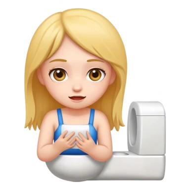 girl on toilet  sticker