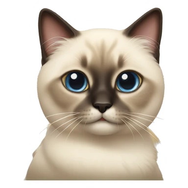 Fluffy Siamese kitty sticker