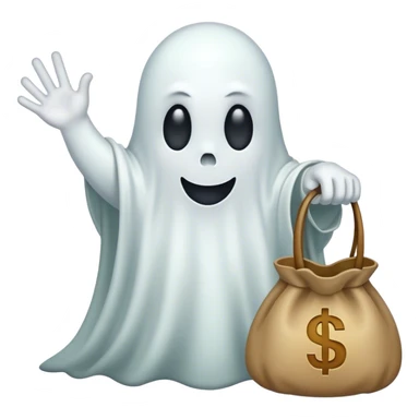 ghost with moneybag sticker