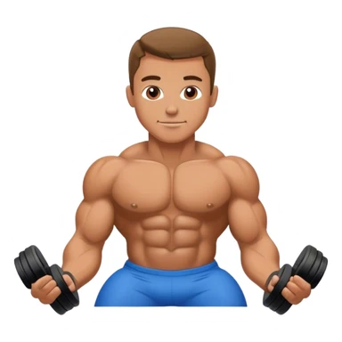 bodybuilder laying-down exercise sticker
