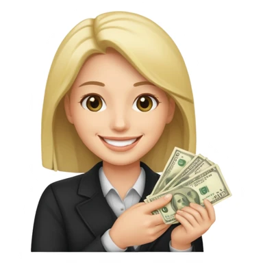 Friend holding a wad of cash sticker