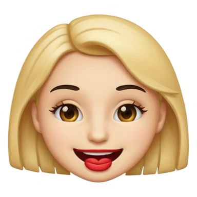 Emoji with lashes biting lip sticker