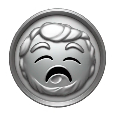 silver coin of poop emoji engraved sticker