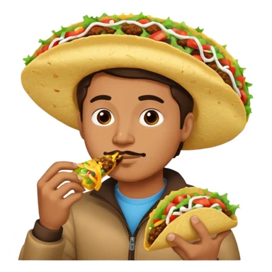 Man with no nose eating taco sticker