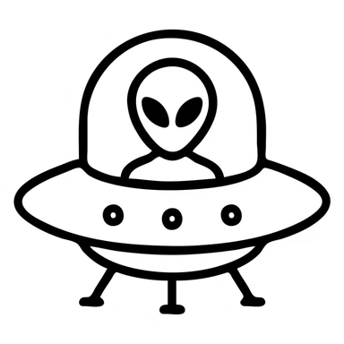 alien in ufo sticker