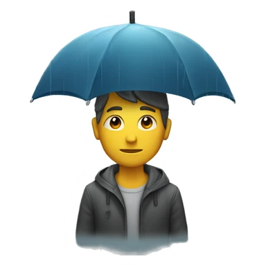 A man under the rain sticker