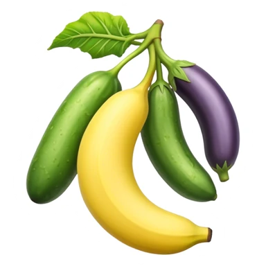 hanging banana cucumber eggplant sticker