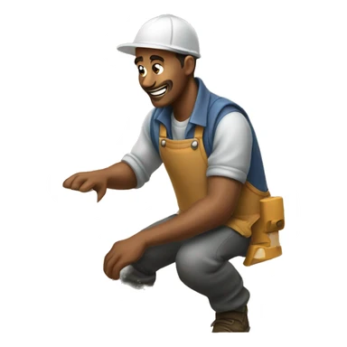 man sanding wood sticker