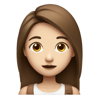 girl shrugging with long brown hair and white skin shrugging sticker