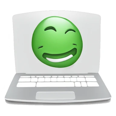 a laptop with a smiley face on it sticker